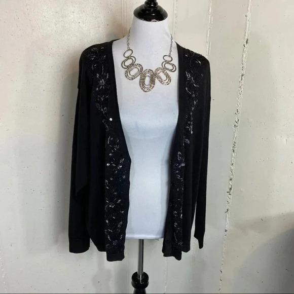 Stefano Basic‎ 22/24 sequin blk 2pc sweater - Picture 12 of 12